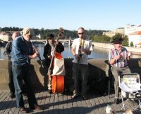 Jazz players on Charles Bridge, Prague