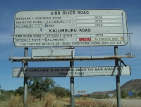 Road sign at start of Gibb River road
