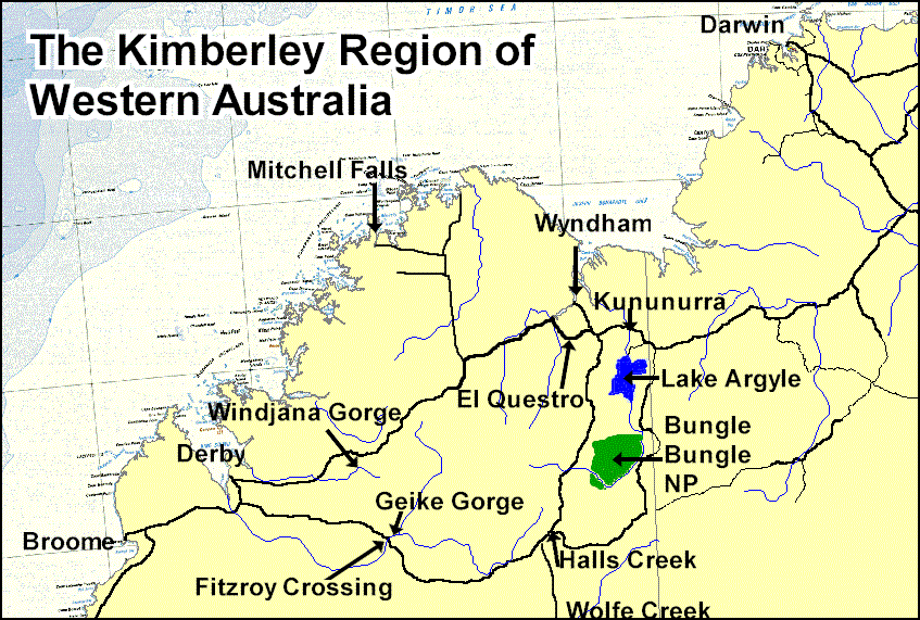 Map of Kimberley region